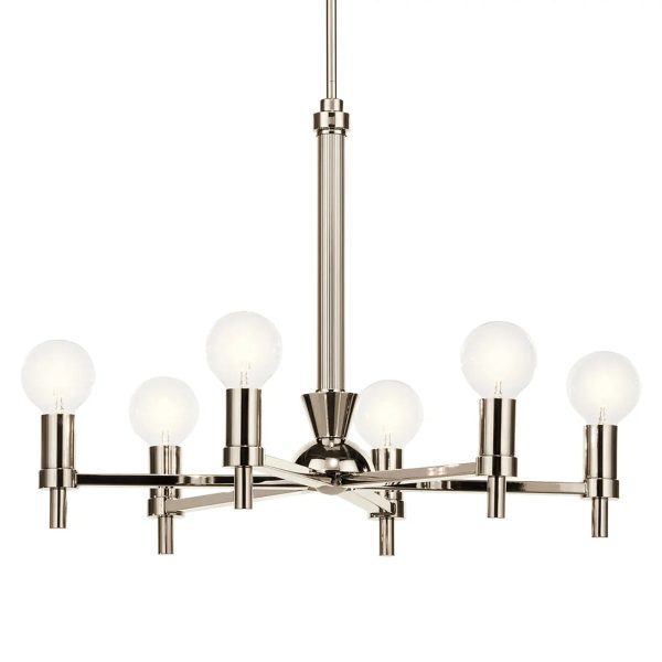 Torvee 25  6-Light Chandelier, Polished Nickel Finish Discount