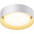 Echo 13 in. LED Flush Mount Light White Finish with Gold interior Cheap