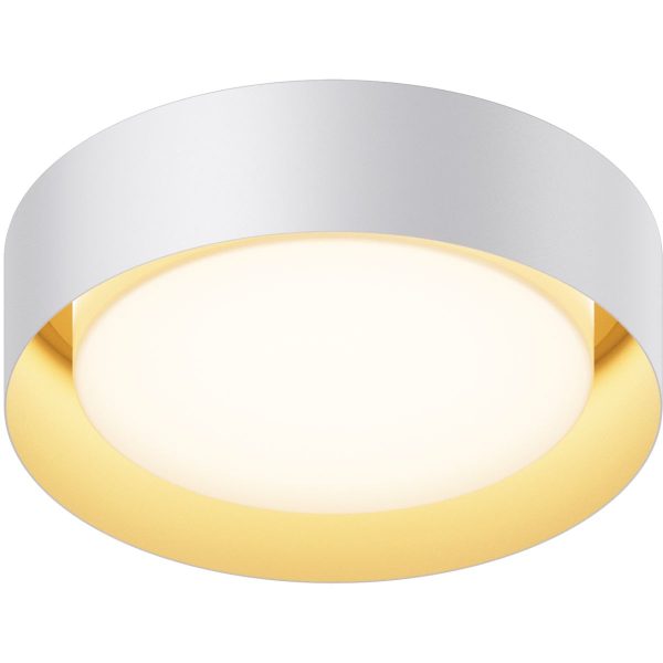 Echo 13 in. LED Flush Mount Light White Finish with Gold interior Cheap