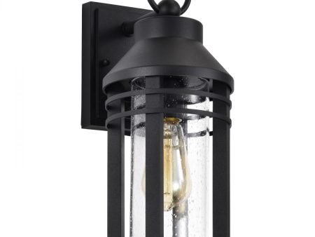 Wilton 15  Outdoor Wall Light, Matte Black Finish For Discount