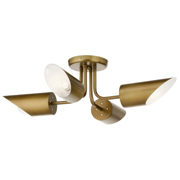 Trentino 28  4-Light Semi-flush mount Light, Brass Finish Supply