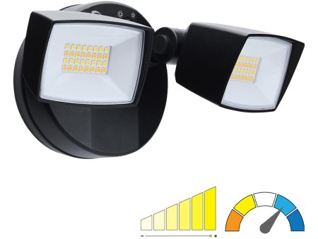 SATCO|NUVO Dual Head LED Security Flood Light, CCT Selectable, Variable Wattage on Sale