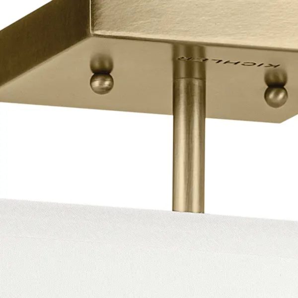 Shailene 18  3-Light Square Semi-Flush Mount, Natural Brass Finish Online