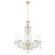 Sterling 9 Light Gold Chandelier with Clear Heritage Crystals Cheap