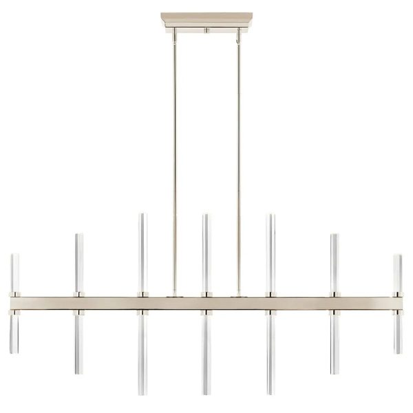 Sycara 48  14-Light Linear LED Chandelier, Polished Nickel Finish Online Sale