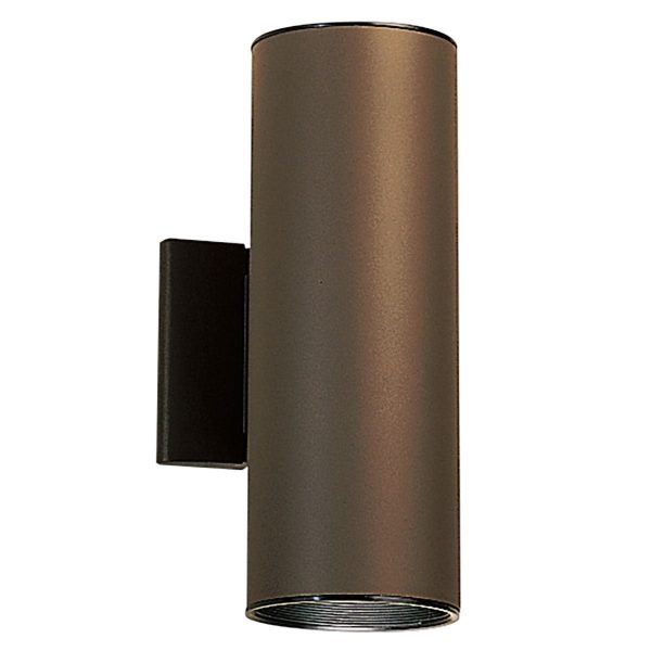 12 Inch  2 Lights Up Down Cylinder Outdoor Wall Light Bronze Finish Online now