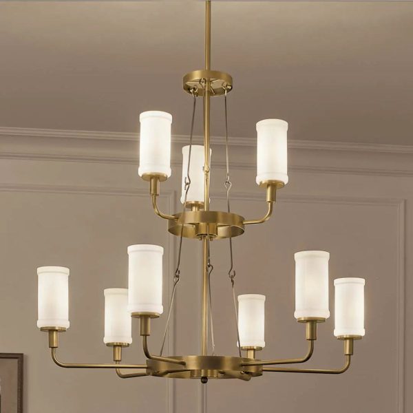 Vetivene 40  9-Light Chandelier, Natural Brass Finish Hot on Sale