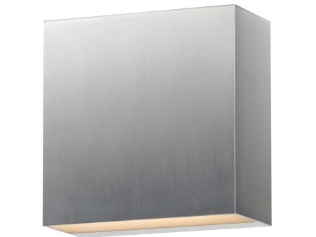 Cubed 6 in. LED Outdoor Wall Sconce Satin Aluminum Finish Supply