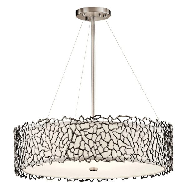 Silver Coral 22  4-Light Chandelier, Classic Pewter Finish Discount