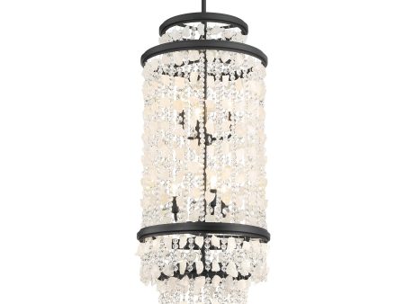 Shimmering Elegance 38  6 Lights Pendant Light Black Finish Cheap