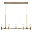 Torvee 41  5-Light Linear Chandelier, Brushed Natural Brass Finish Online Sale