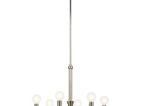 Torvee 25  6-Light Chandelier, Polished Nickel Finish Discount