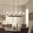 Vetivene 47  8-Light Linear Chandelier, Textured Black Finish Hot on Sale