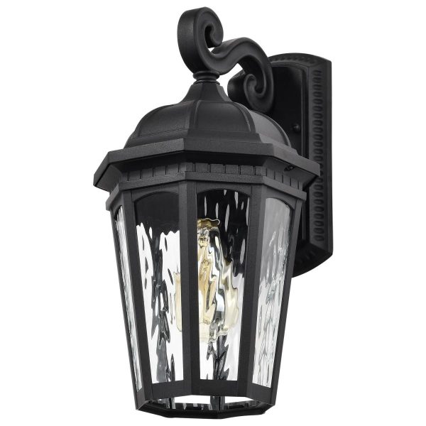 East River 16  Outdoor Wall Light, Matte Black Finish For Sale