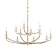 Atella Chandelier Gold Finish For Sale