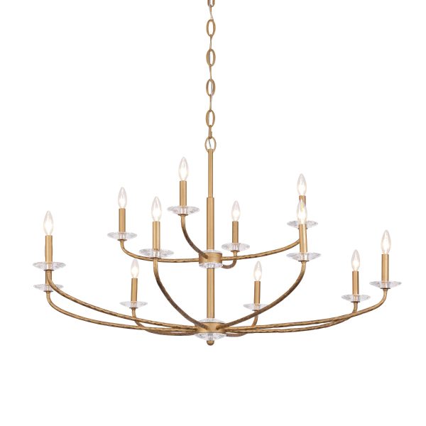 Atella Chandelier Gold Finish For Sale