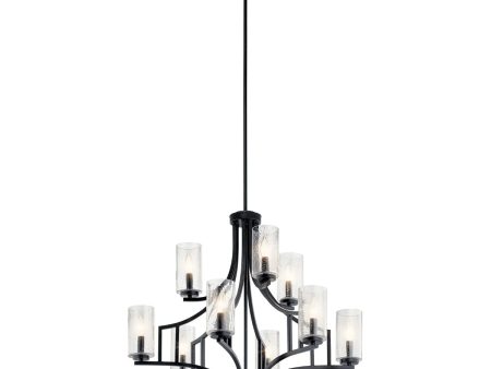 Vara 32  9-Light Chandelier, Distressed Black Finish on Sale