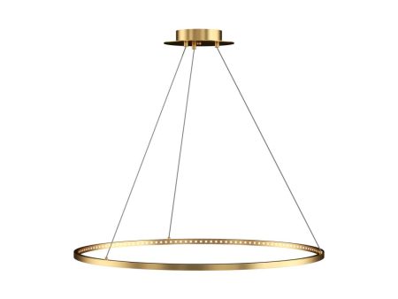 Vellavi 36 in. Round LED Chandelier Brass Finish For Discount