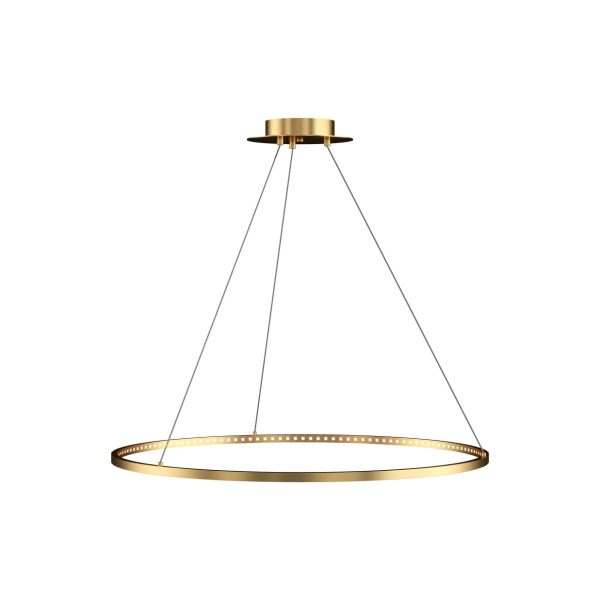 Vellavi 36 in. Round LED Chandelier Brass Finish For Discount