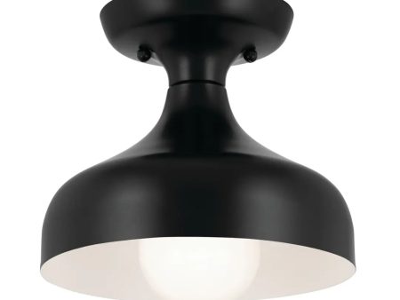 Sisu 8  1-Light Semi-Flush Mount Light, Black Finish For Sale