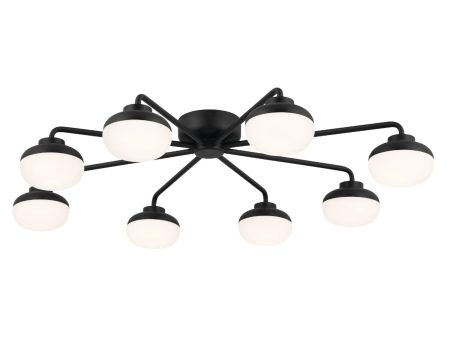 Remy 41  8-Light LED Semi-Flush Mount Light, Black Finish Online Sale