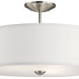 Shailene 18  3-Light Round Semi-Flush Mount, Brushed Nickel Finish Online now