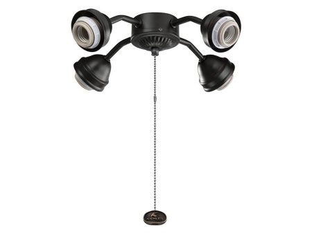 13 In. 4 LED Lights Bent Arm Fitter Ceiling Fan Light Kit, Oil Brushed Bronze Finish Sale