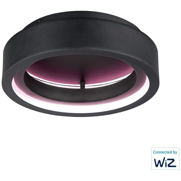 Icorona Wiz 18 in. Smart LED Flush Mount Light RGBW Black Finish Online Hot Sale