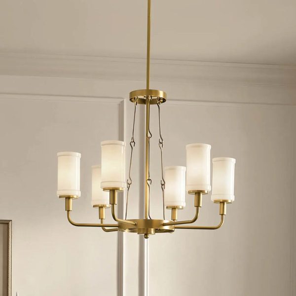 Vetivene 29  6-Light Chandelier, Natural Brass Finish For Cheap