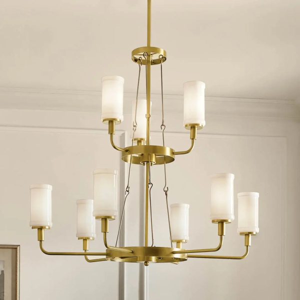 Vetivene 40  9-Light Chandelier, Natural Brass Finish Hot on Sale