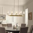 Vetivene 47  8-Light Linear Chandelier, Natural Brass Finish Fashion