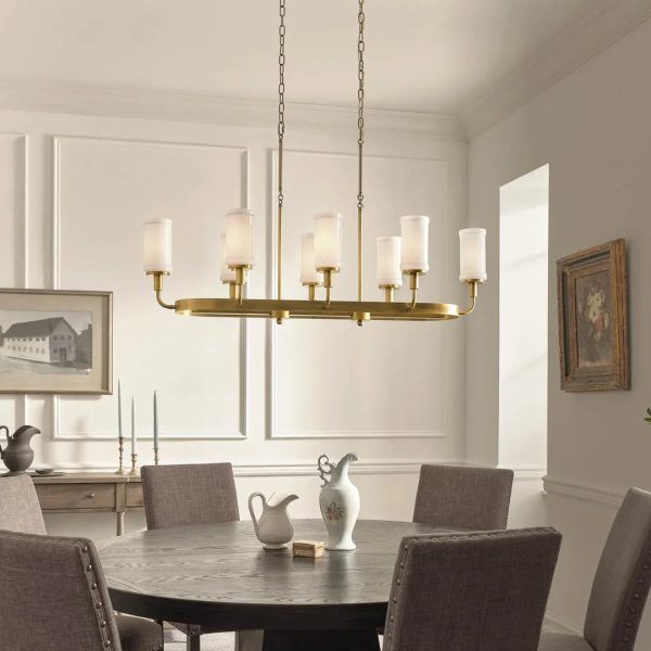 Vetivene 47  8-Light Linear Chandelier, Natural Brass Finish Fashion