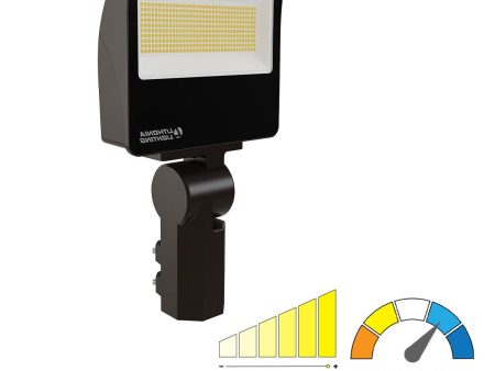 LED Flood Light With Photocell, 100 Watts, 14000 Lumens, 30K 40K 50K, 120-277V, Slipfitter Mount For Sale