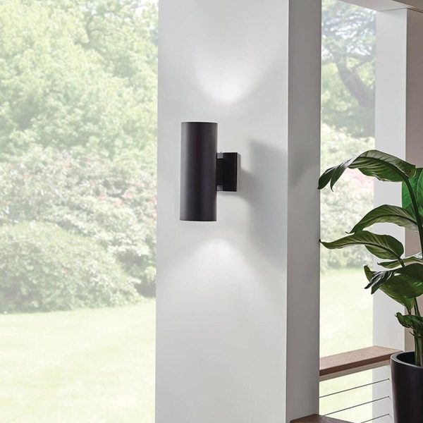 12 Inch  2 Lights Up Down Cylinder Outdoor Wall Light Black Finish Online