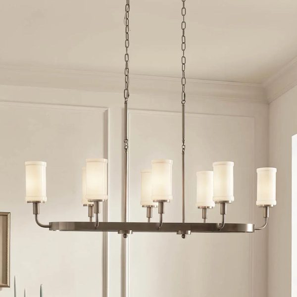 Vetivene 47  8-Light Linear Chandelier, Classic Pewter Finish Cheap