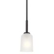 Shailene 11  1-Light Mini Pendant Light with Clear Satin Etched Glass, Black Finish on Sale