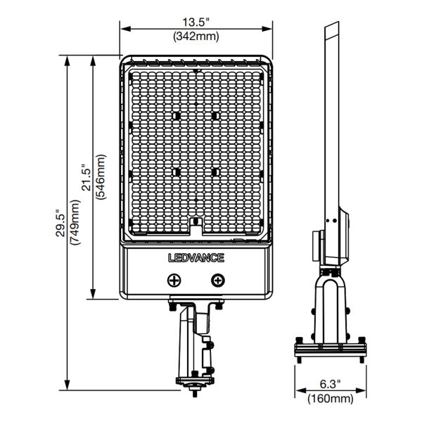 LED Pole Light, 90-150W, 22500lm, 30K 40K 50K, 120-347V, Slipfitter Pole Mount, Bronze on Sale