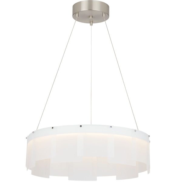 Stratos 31 in. LED Chandelier Satin Nickel finish Online Sale