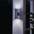 15  2 lights up down outdoor cylinder sconce brushed aluminum finish For Discount