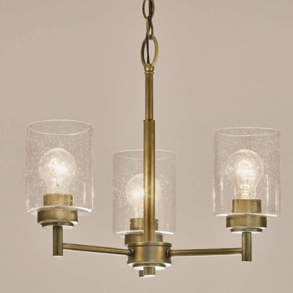 Winslow 18  3-Light Chandelier, Natural Brass Finish Sale