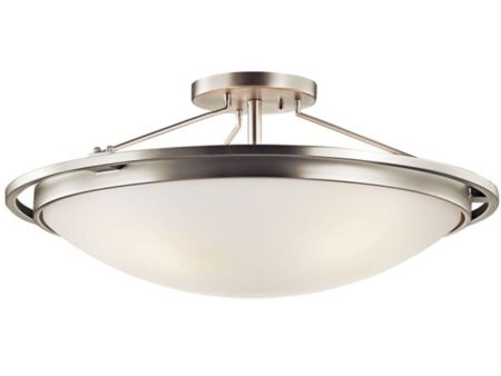 23 in. 4 Lights Semi Flush Mount Light Nickel finish Supply