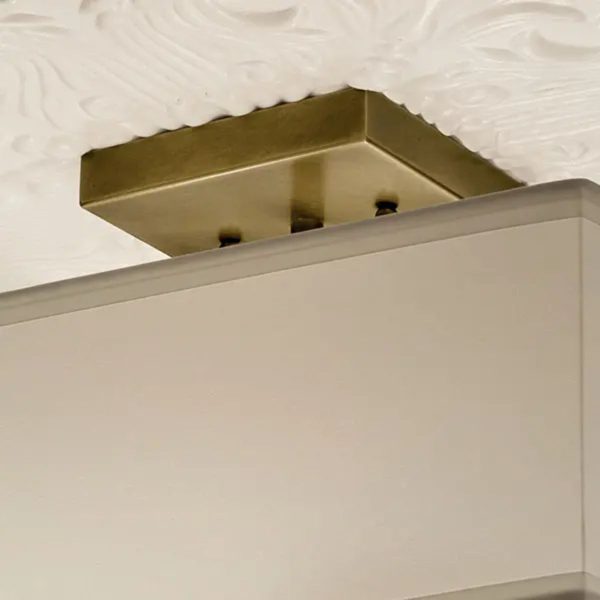 Shailene 18  3-Light Square Semi-Flush Mount, Natural Brass Finish Online