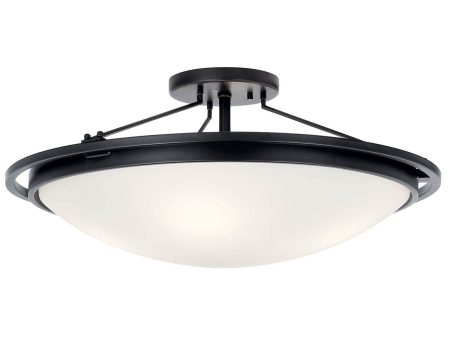 23 in. 4 Lights Semi flush Mount Light Black finish Online Hot Sale