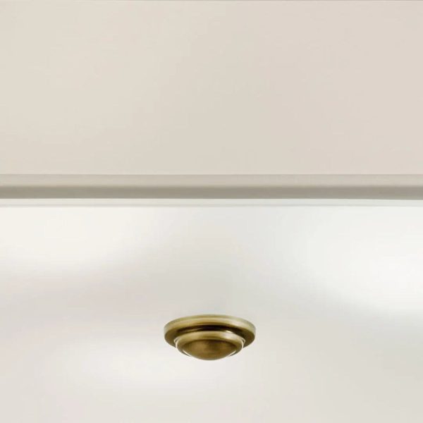 Shailene 14  3-Light Semi-Flush Mount, Natural Brass Finish Online Sale