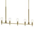 Torvee 41  5-Light Linear Chandelier, Brushed Natural Brass Finish Online Sale