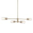 Velestino 47  4-Light Linear Chandelier, Champagne Bronze Finish For Discount