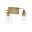 Binsley 16  2 Lights Vanity Light Brass Finish Online Hot Sale