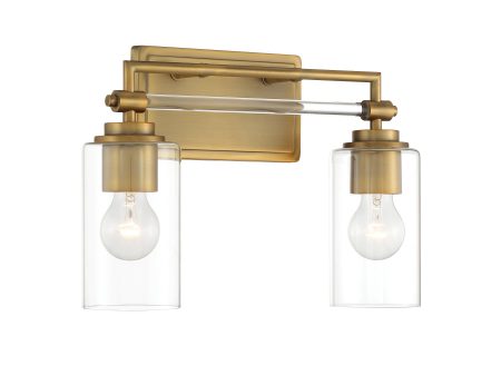 Binsley 16  2 Lights Vanity Light Brass Finish Online Hot Sale