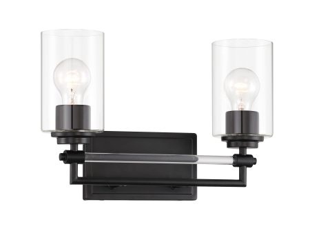 Binsley 16  2 Lights Vanity Light Black Finish Supply