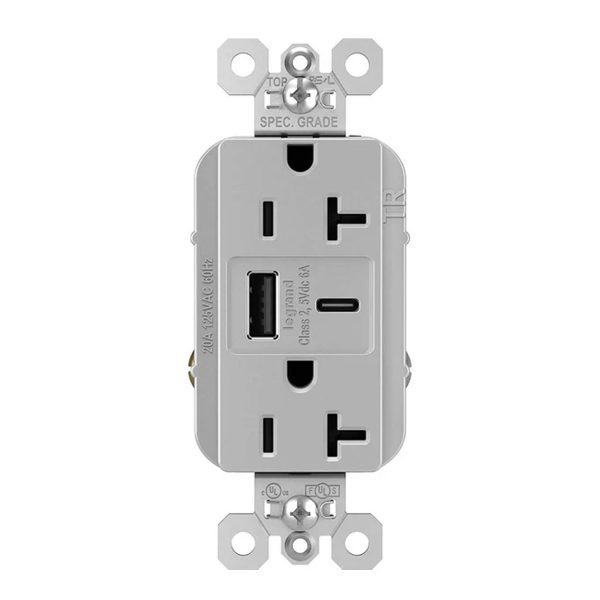 Legrand TR20USBAC6 Tamper Resistant 20A Duplex Receptacle with USB Type A C Sale